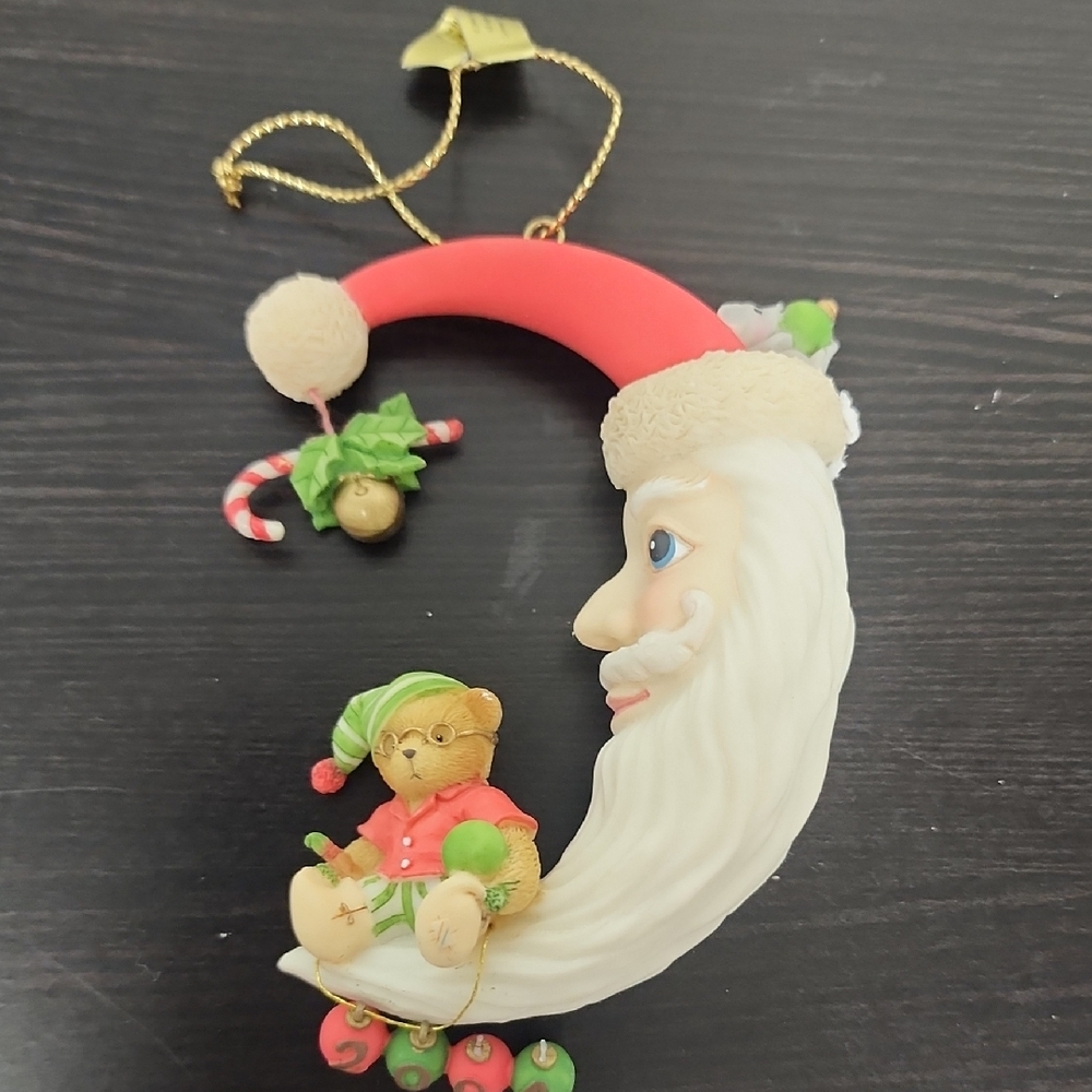 🥳 Cherished Teddies 2004 BEAR SITTING ON MOON Hanging Ornament
